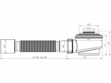 Сифон Ани-пласт E415CL для душевого поддона 1.1/2"х50 мм, клик-клак, с гибкой трубой 40х50 мм, хром от Водопад  фото 3