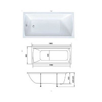 Акриловая ванна Marka One Modern MG 11943 190х80 от Водопад  фото 3
