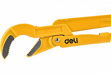 Ключ трубный Deli DL105255 420 мм, 0-55 мм, 45 градусов, рычажный №2, с изогнутыми губками, сталь Cr-V от Водопад  фото 2