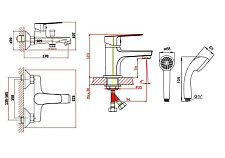 Душевой комплект Orange Loop M26-311cr 3 в 1, со смесителями, хром от Водопад  фото 4