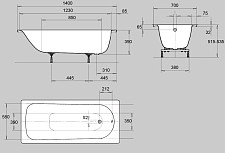 Стальная ванна Kaldewei Eurowa Form Plus 119512030001 140х70 от Водопад  фото 2