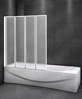 Душевая шторка Cezares Relax-V-4-90 / 140-P-Bi-L, 90х140, левая, стекло текстурное, профиль жемчужно серый от Водопад  фото 1