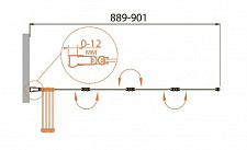 Душевая шторка Cezares Relax-V-4-90 / 140-P-Bi-L, 90х140, левая, стекло текстурное, профиль жемчужно серый от Водопад  фото 2
