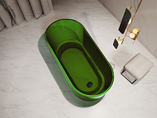 Ванна прозрачная Abber AT9706Emerald 1700х800х580 мм, из полиэфирной смолы, цвет зеленый от Водопад  фото 5