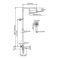 Душевая система WasserKRAFT A199.119.065.087.CH Thermo термостат, хром от Водопад  фото 3