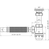 Сифон Ани-Пласт BM1005 1.1/4"х32 mini "Юнг" с гибкой трубой 32х32 от Водопад  фото 2
