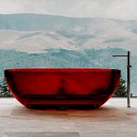 Ванна прозрачная Abber AT9703Rubin 1700х750х550 мм, из полиэфирной смолы, цвет красный от Водопад  фото 2