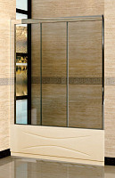 Шторка RGW Screens SC-41 для ванны 1800х1500, профиль хром, стекло шиншилла от Водопад  фото 1