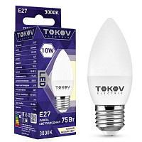 Лампа светодиодная Tokov Electric TKE-C37-E27-10-3K, 10 Вт, С37 3000 К, Е 27, 176-264 В от Водопад  фото 1