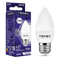 Лампа светодиодная Tokov Electric TKE-C37-E27-10-4K, 10 Вт, С37 4000 К, Е 27, 176-264 В от Водопад  фото 1
