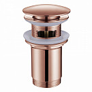 Донный клапан Abber Bequem AF0010RG с переливом, розовое золото