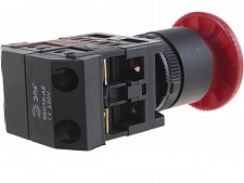 Кнопка Эра Б0045629 AE-22 Грибок, красная, d22 мм, 240 В, 1з+1р, с фиксацией от Водопад  фото 2