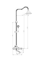 Душевая система Zorg Antic A 103DS-BR, бронза от Водопад  фото 2