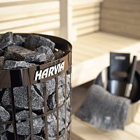Электрическая печь Harvia Cilindro PC90 Black Steel HPC900400M со встроенным пультом от Водопад  фото 2