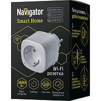 Адаптер-переходник Navigator Smart Home 16А NSH-ST-01-WiFi "Умная розетка" с управлением по WI-FI белый 14555 от Водопад  фото 2