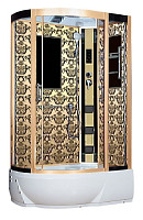 Душевая кабина Niagara Lux 7712G R 800х1200х2200 с г/м, профиль хром, стенки золото, поддон низкий, правая от Водопад  фото 1