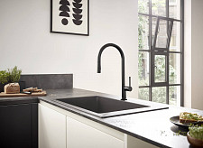 Смеситель для кухни Hansgrohe Talis M54 72800670 с выдвижным изливом, матовый черный от Водопад  фото 2
