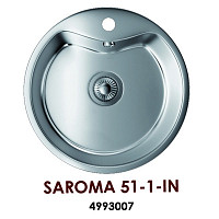 Мойка Omoikiri Saroma 51-1-IN 4993007 D510, 1 чаша, нержавеющая сталь, матовая полировка от Водопад  фото 1