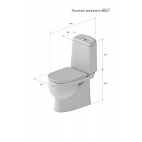 Унитаз-компакт Sanita Luxe Best WC.CC/Best/2-DM/WHT.G/S1 Comfort белый S1 с сиденьем микролифт от Водопад  фото 2