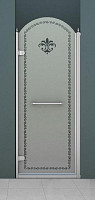 Душевая дверь Cezares Retro-B-1-90-PP-Cr-L/P 90х195, матовая с прозрачным узором, профиль хром (левая/правая) от Водопад  фото 1