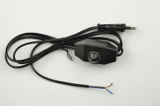 Сетевой шнур Uniel UCX-C30/02A-170 BLACK UL-00004438 с вилкой и выключателем с диммером 2А, 500Вт, 1,7м черный от Водопад  фото 1