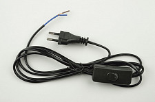 Сетевой шнур Uniel UCX-C10/02A-170 BLACK UL-00004429 с вилкой и выключателем 2А, 500Вт, 1,7м черный от Водопад  фото 1