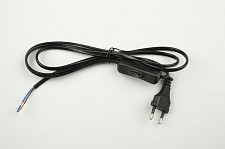 Сетевой шнур Uniel UCX-C11/02A-170 BLACK UL-00004432 с вилкой и выключателем 2А, 500Вт, 1,7м черный от Водопад  фото 1
