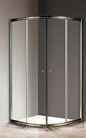 Душевой уголок Cezares Giubileo-R-2-90-SCORREVOLE-C-Br, 900х900х1950, стекло прозрачное, профиль бронза от Водопад  фото 1