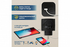 Разветвитель электрический Эра SP-2-USB-B, Б0049535 на 2 розетки + 2 USB 2400 мА без заземления 10А от Водопад  фото 3