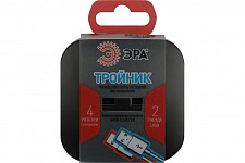 Разветвитель электрический Эра SP-4-USB-B, Б0049536 на 4 розетки + 2 USB 2400 мА без заземления 10А от Водопад  фото 5