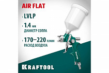 Краскопульт Kraftool AirFlat LVLP 06524-1.4 пневматический с верхним бачком, 1.4 мм от Водопад  фото 2