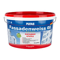 Краска фасадная Pufas Fassadenweiss A белая мороз. (10 л) от Водопад  фото 1