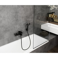 Смеситель для ванны и душа Hansgrohe Vernis Blend 71440670 черный матовый от Водопад  фото 2