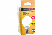 Лампа светодиодная Eurolux LL-E-G45-7W-230-2,7K-E14, 76/2/5 (шар, 7 Вт, теплый, Е14) от Водопад  фото 2