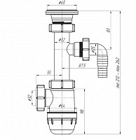 Сифон Ани-Пласт BM1300 1.1/4"х32 mini "Юнг" с отводом для стиральной машины от Водопад  фото 2