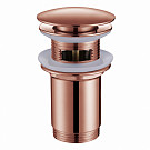Донный клапан Abber Bequem AF0010MRG с переливом, розовое золото матовое