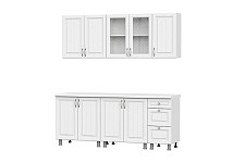 Кухонный гарнитур SV-мебель «Прованс» 2,0 м, без столешницы, белый / белый текстурный / белый текстурный от Водопад  фото 2