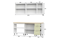 Кухонный гарнитур SV-мебель «Прованс» 2,0 м, без столешницы, белый / фисташковый текстурный / фисташковый текстурный от Водопад  фото 4