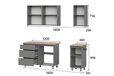 Кухонный гарнитур SV-мебель «Денвер» 1,6 м, со столешницей, графит серый / дуб сонома от Водопад  фото 5