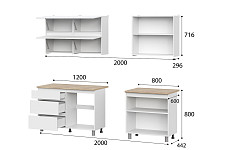 Кухонный гарнитур SV-мебель «Токио» 2 м, Серия 3, со столешницей, белый текстурный / дуб сонома от Водопад  фото 2