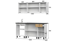 Кухонный гарнитур SV-мебель "КГ - 1" 1,8 м, со столешницей, белый / дуб золотой / черный от Водопад  фото 3