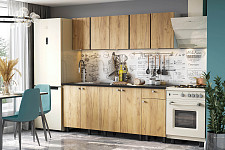 Кухонный гарнитур SV-мебель "КГ - 1" 2 м, со столешницей, белый / дуб золотой / черный от Водопад  фото 1