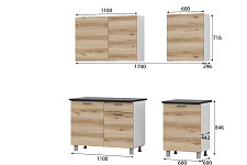 Кухонный гарнитур SV-мебель «Лаванда» 1,7 м, без столешницы, дуб делано от Водопад  фото 2