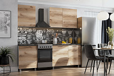 Кухонный гарнитур SV-мебель «Лаванда» 1,7 м, Серия 2, со столешницей, белый / дуб делано / черный матовый от Водопад  фото 1