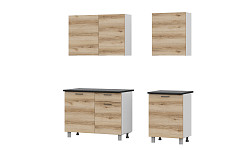 Кухонный гарнитур SV-мебель «Лаванда» 1,7 м, Серия 2, со столешницей, белый / дуб делано / черный матовый от Водопад  фото 2