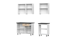 Кухонный гарнитур SV-мебель «Лаванда» 1,7 м, Серия 2, со столешницей, белый / дуб делано / черный матовый от Водопад  фото 3