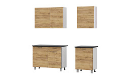 Кухонный гарнитур SV-мебель «Лаванда» 1,7 м, Серия 2, со столешницей, белый / дуб золотой / черный матовый от Водопад  фото 2