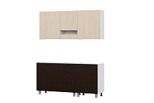 Кухонный гарнитур SV-мебель «Розалия» 1,7 м, без столешницы, дуб млечный / дуб венге от Водопад  фото 1