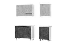 Кухонный гарнитур SV-мебель «Розалия» 1,7 м, Серия 2, со столешницей, белый / цемент светлый / цемент тёмный / антарес от Водопад  фото 2