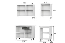 Кухонный гарнитур SV-мебель «Розалия» 1,7 м, Серия 2, со столешницей, белый / цемент светлый / цемент тёмный / антарес от Водопад  фото 5